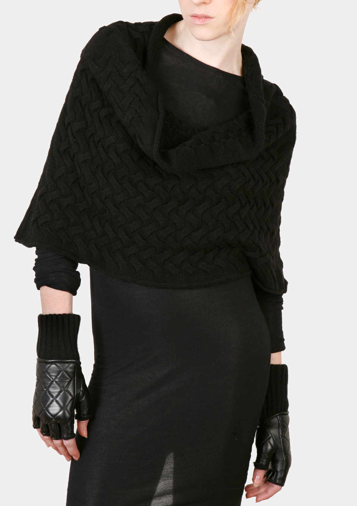 Basketweave Knit Shrug