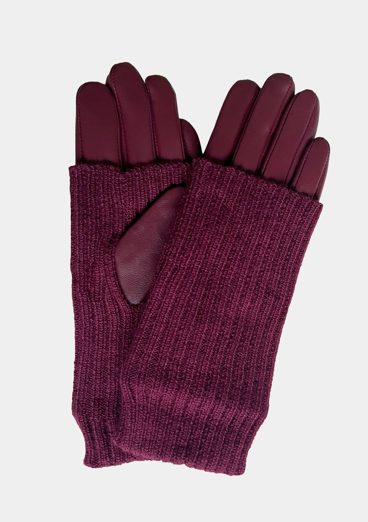 LEATHER AND KNIT PULL THROUGH GLOVES