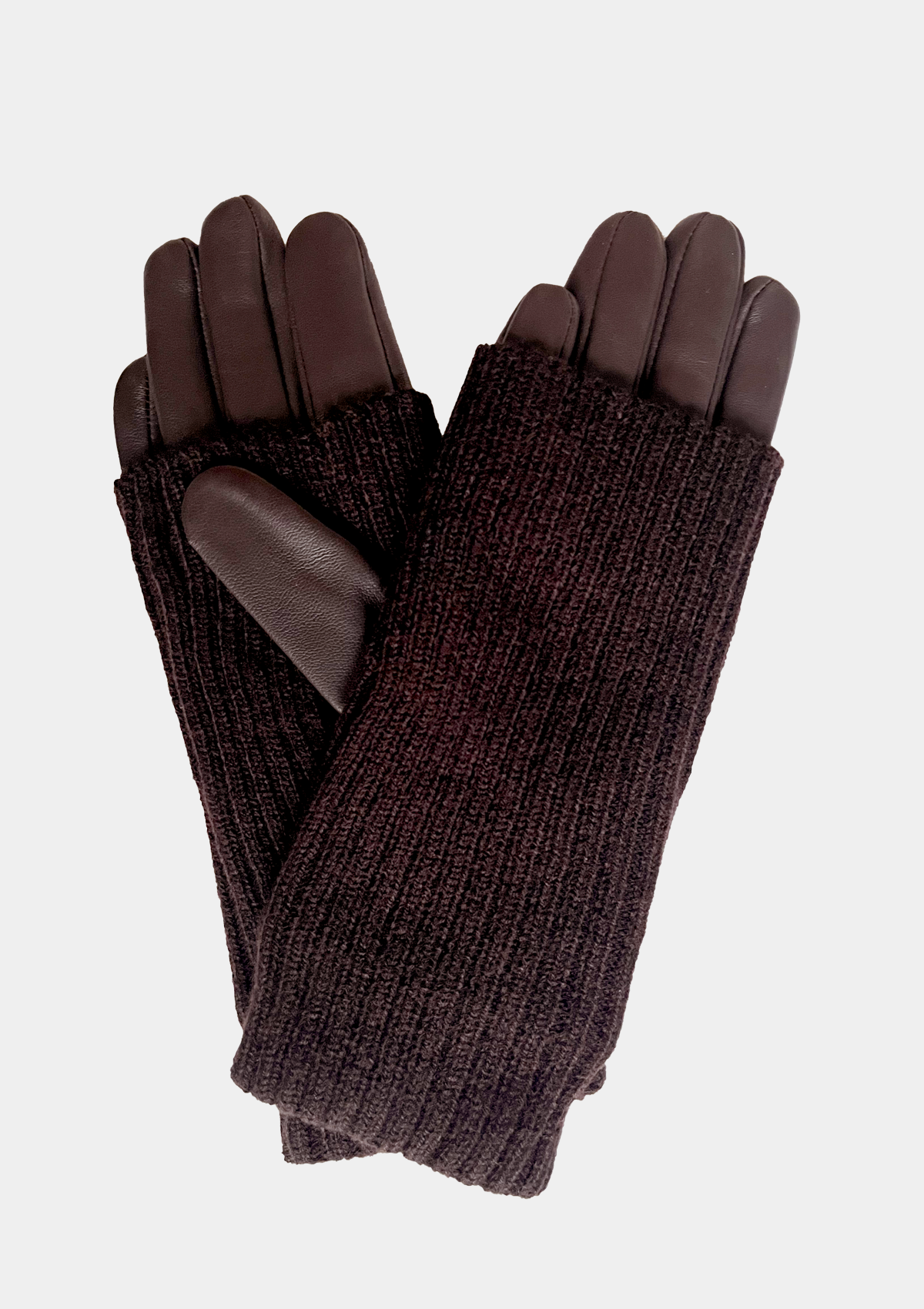 LEATHER AND KNIT PULL THROUGH GLOVES