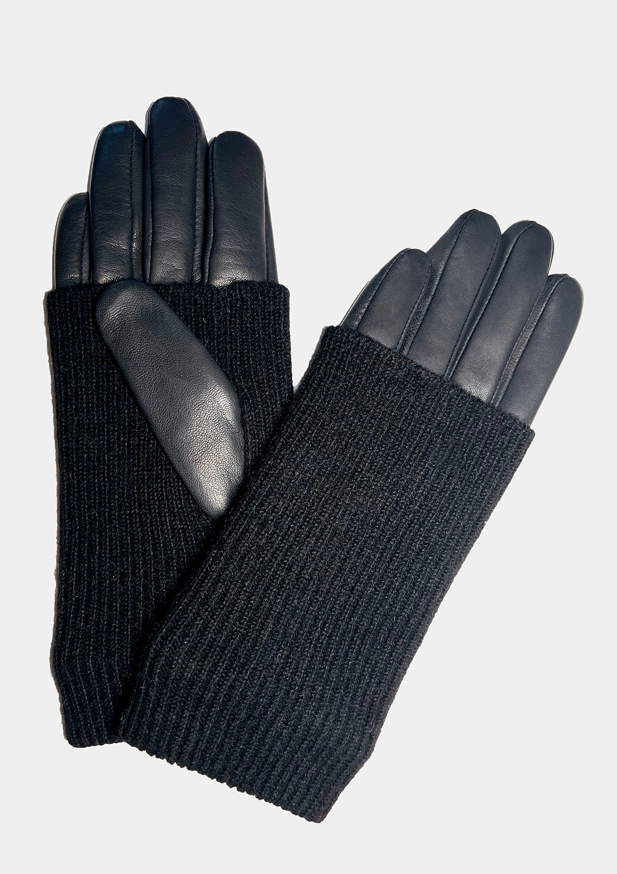 LEATHER AND KNIT PULL THROUGH GLOVES