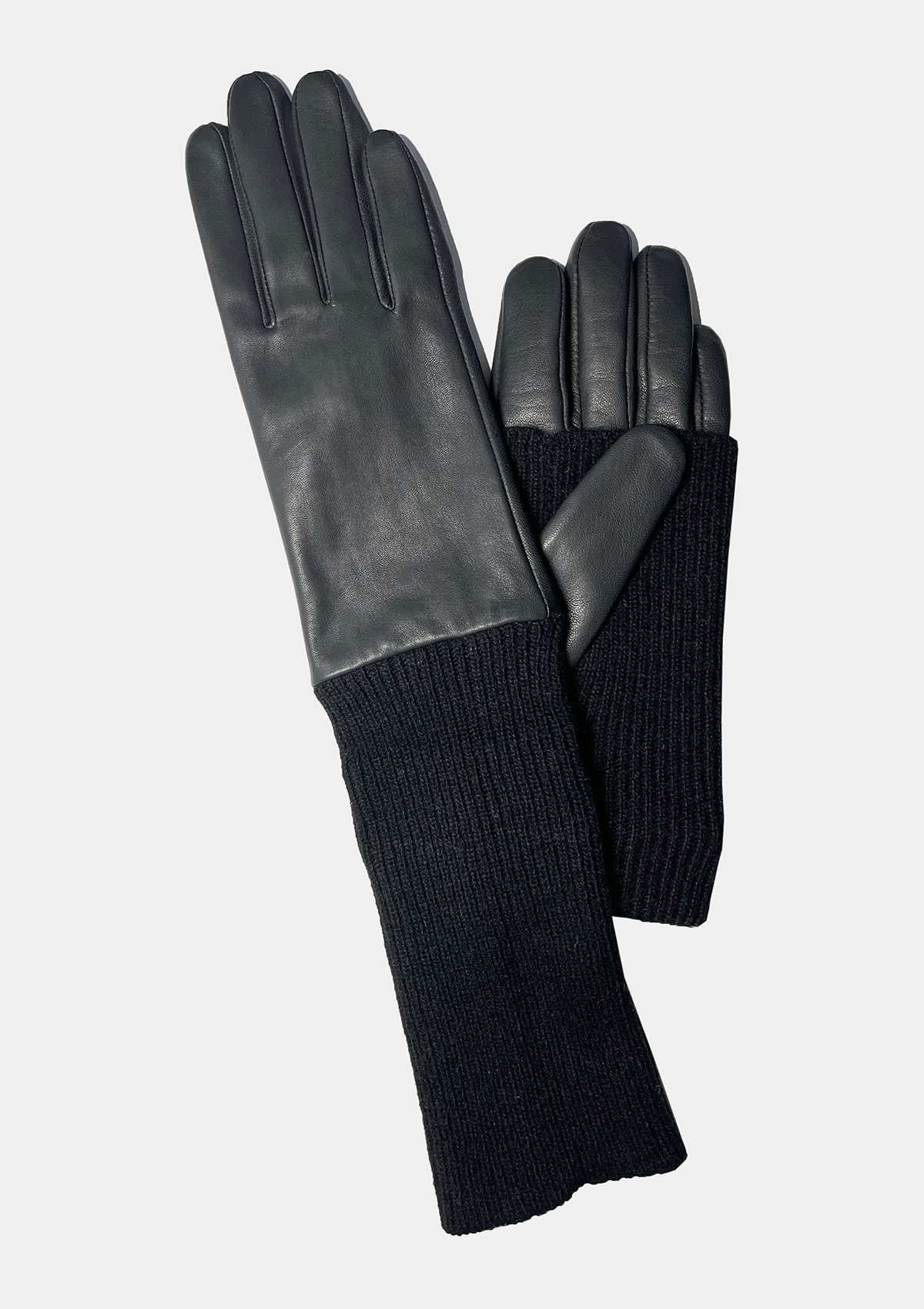 LEATHER AND KNIT PULL THROUGH GLOVES