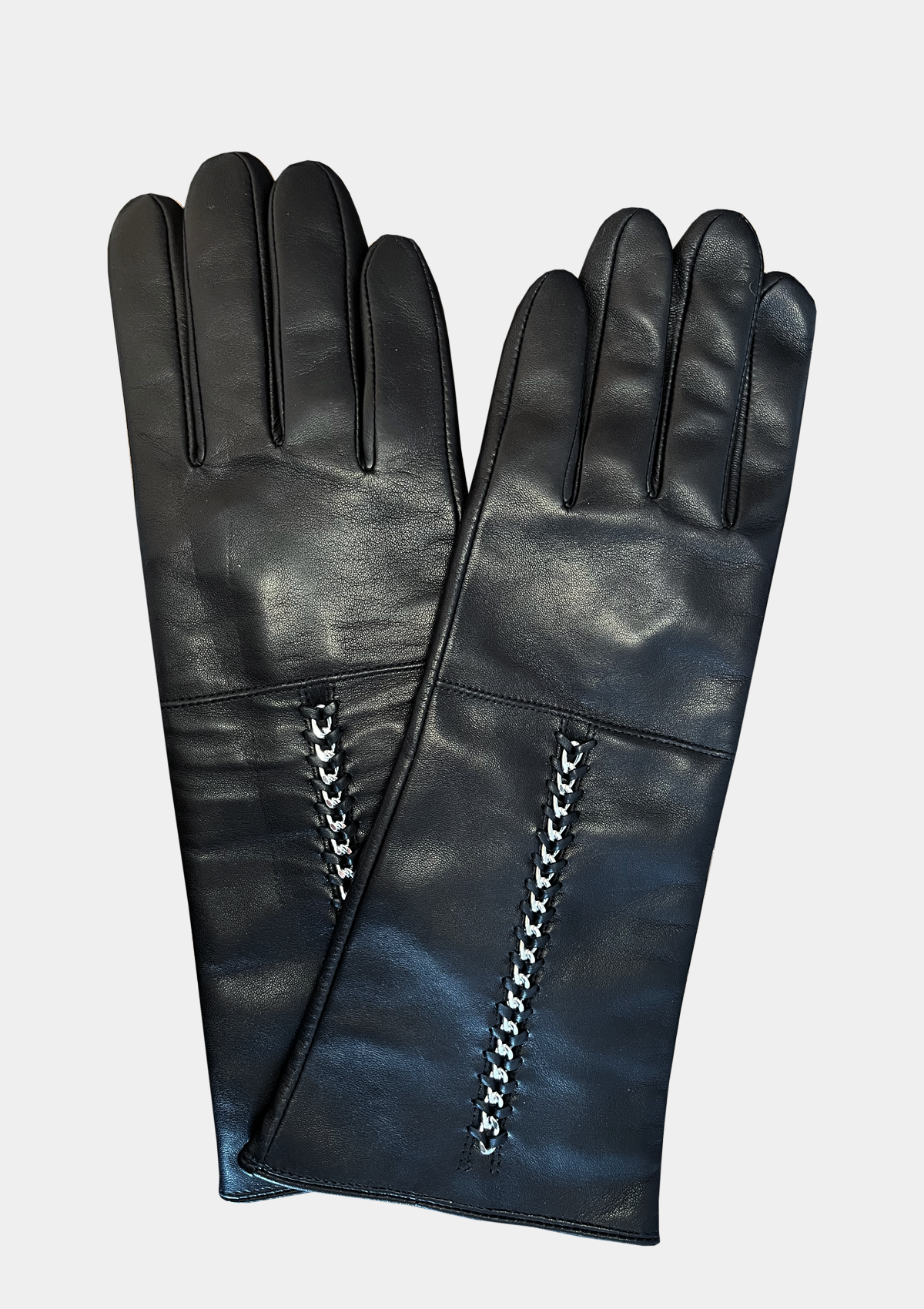 MENS LEATHER AND CHAIN GLOVES