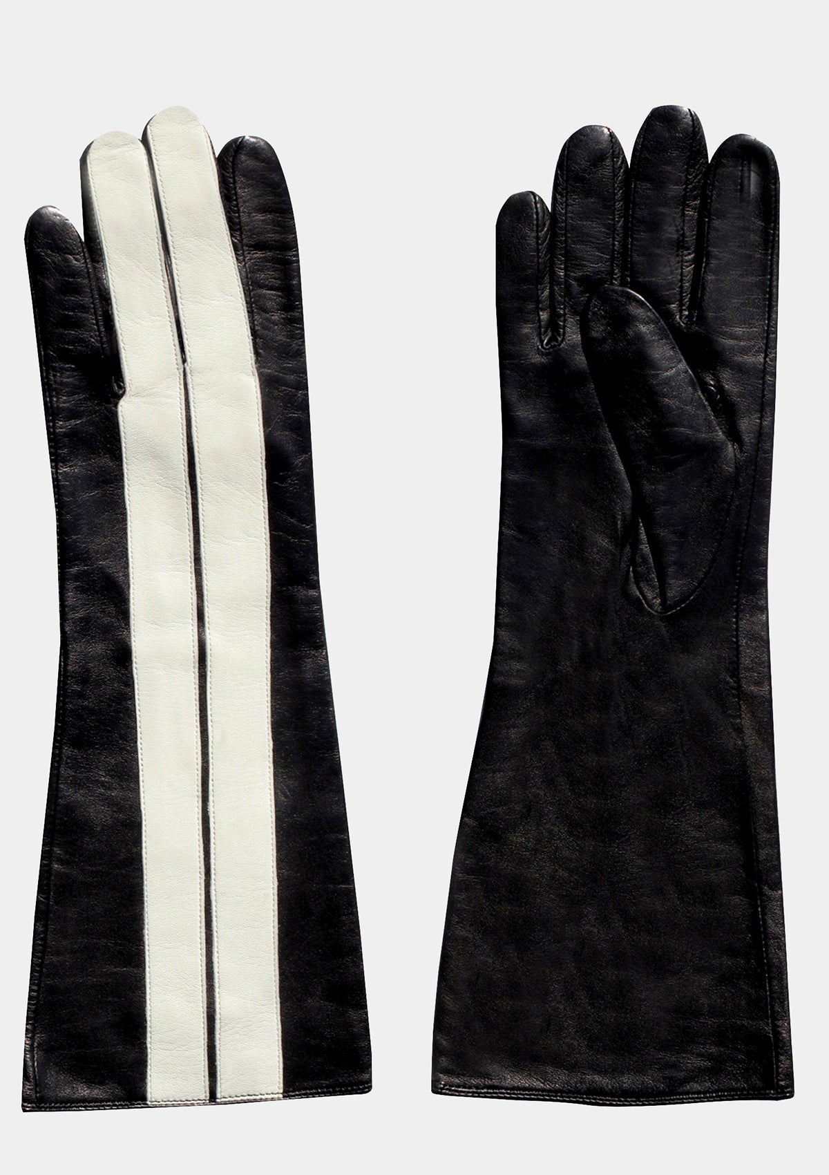 LEATHER RACING STRIPE GLOVES FOR MEN