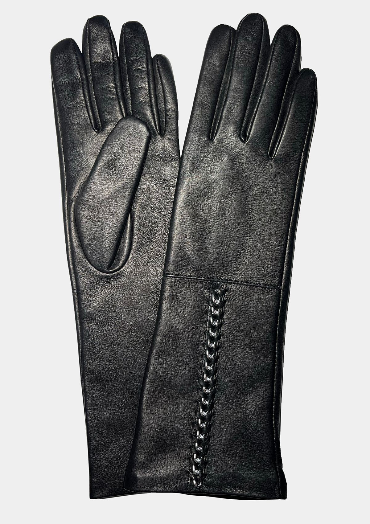 LEATHER AND CHAIN GAUNTLET GLOVE