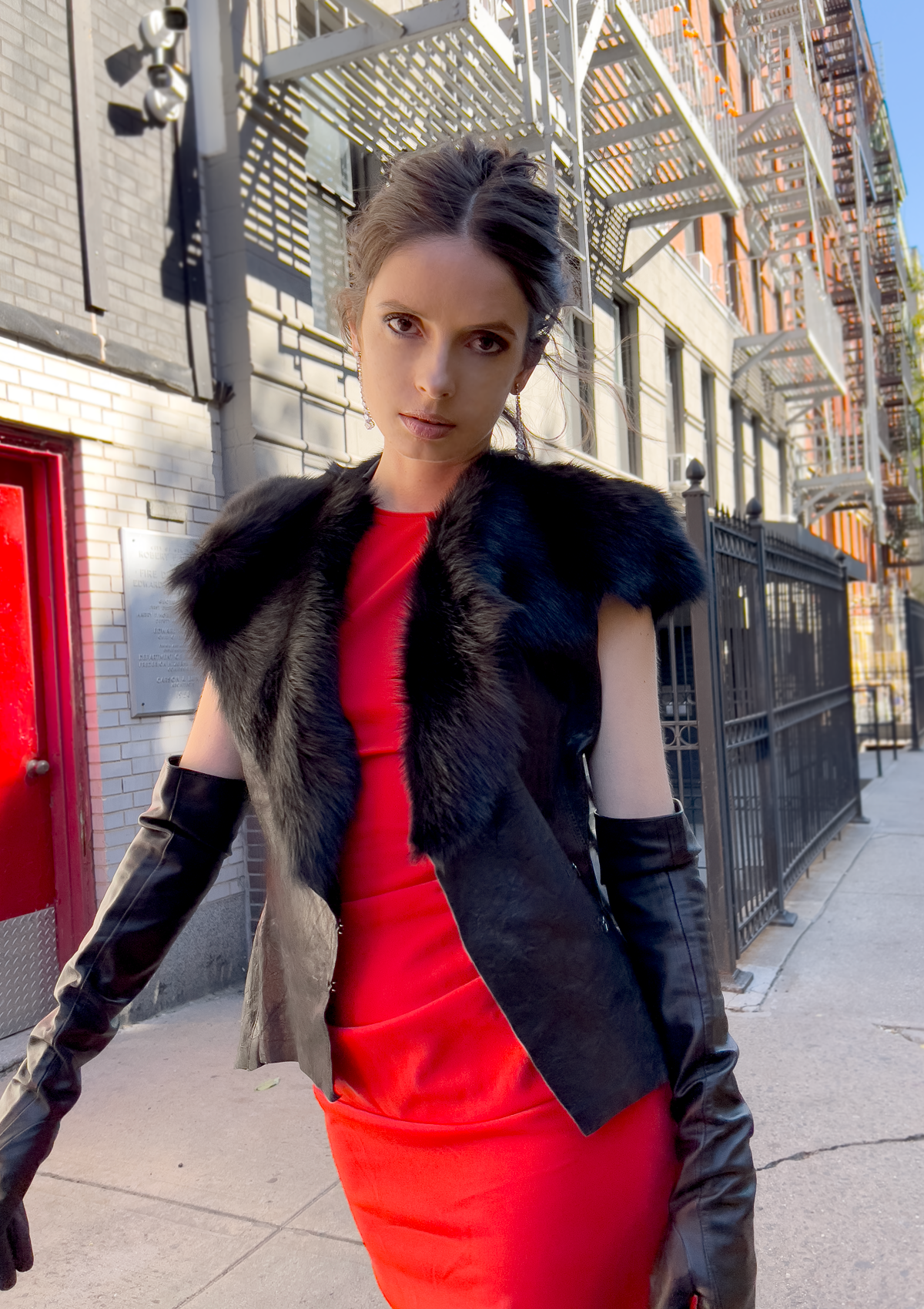 SHEARLING AND LEATHER VEST