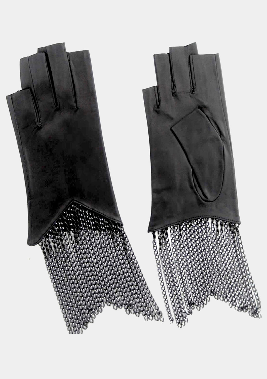 Black Leather Fingerless Leather Gloves - Best Price in Singapore