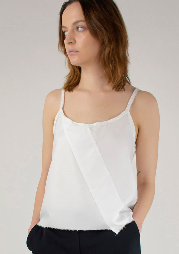Janis Tank Top in White Cotton