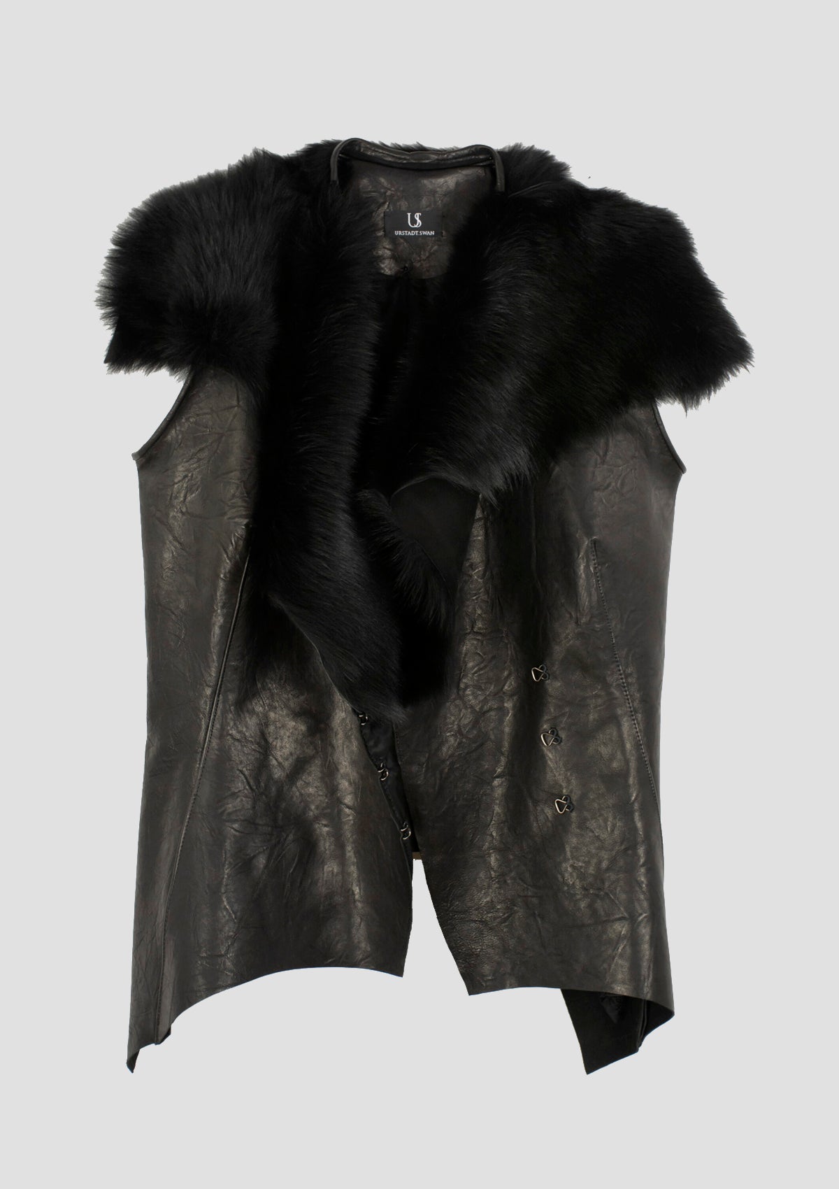 Louvre Fur faux Leather Vest black