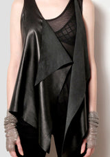 Zoe Leather & Chain Mesh Gusset Vest