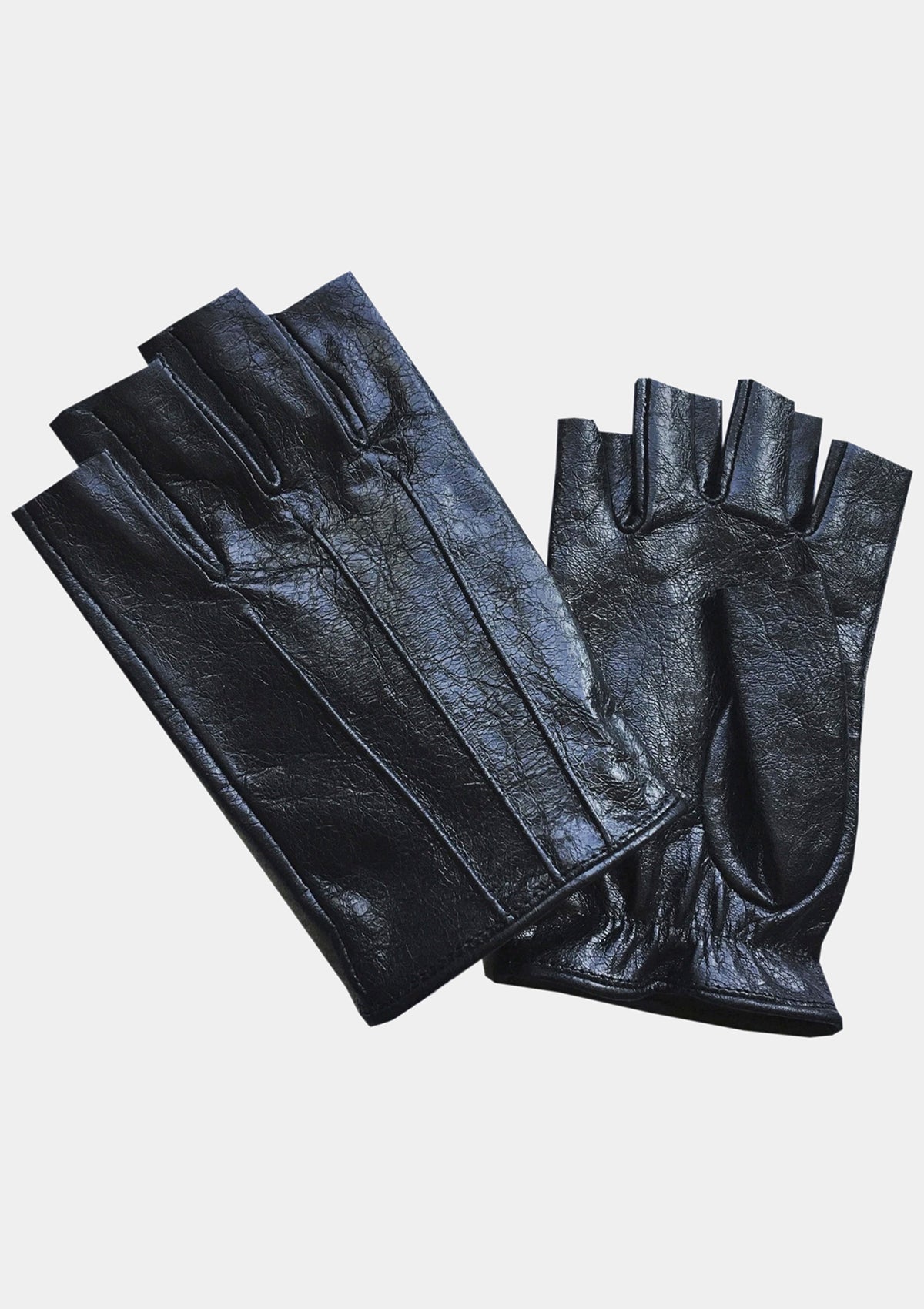 FINGERLESS DISTRESSED LEATHER DRIVER GLOVES