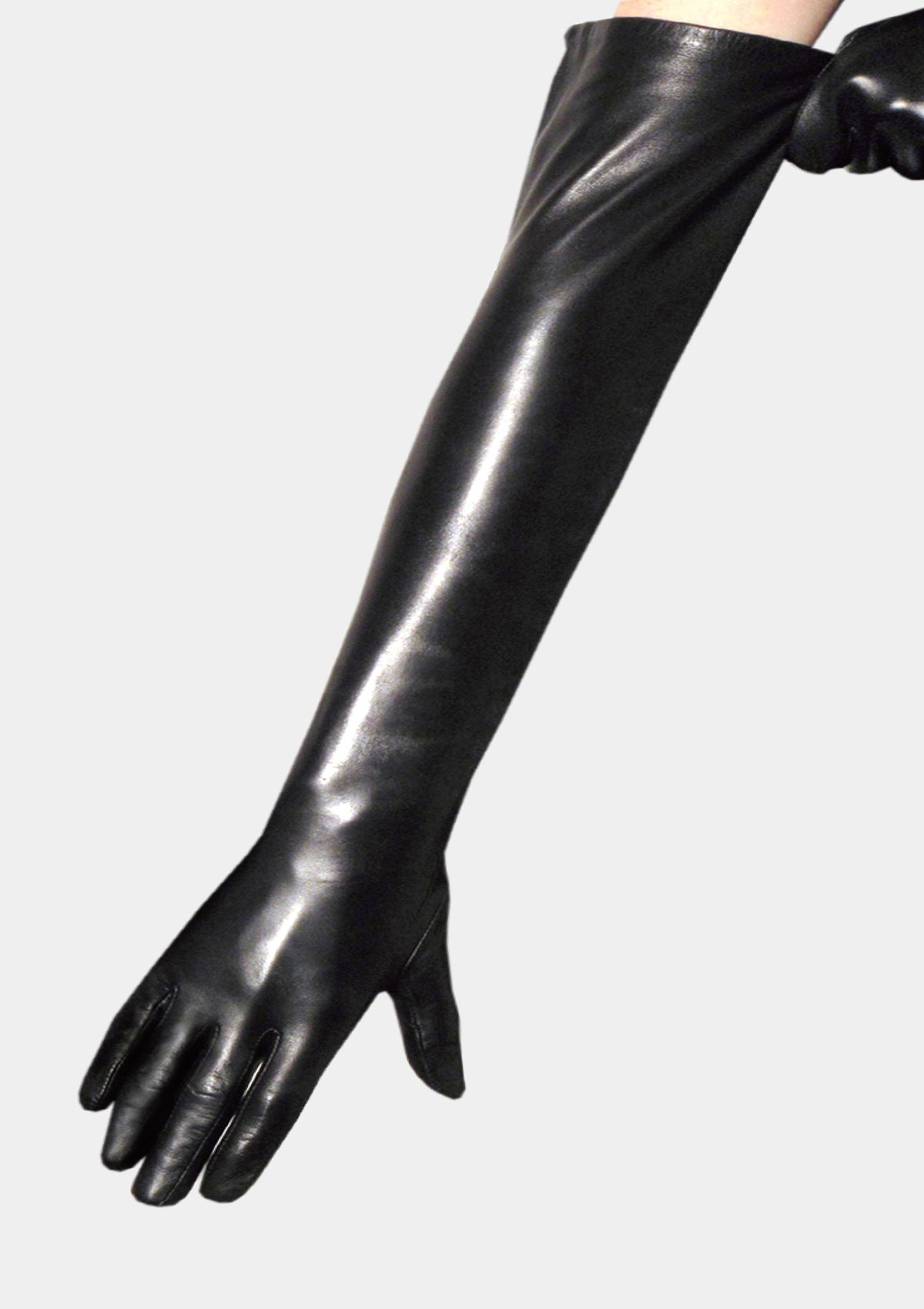 Opera black leather sleeves gloves for men